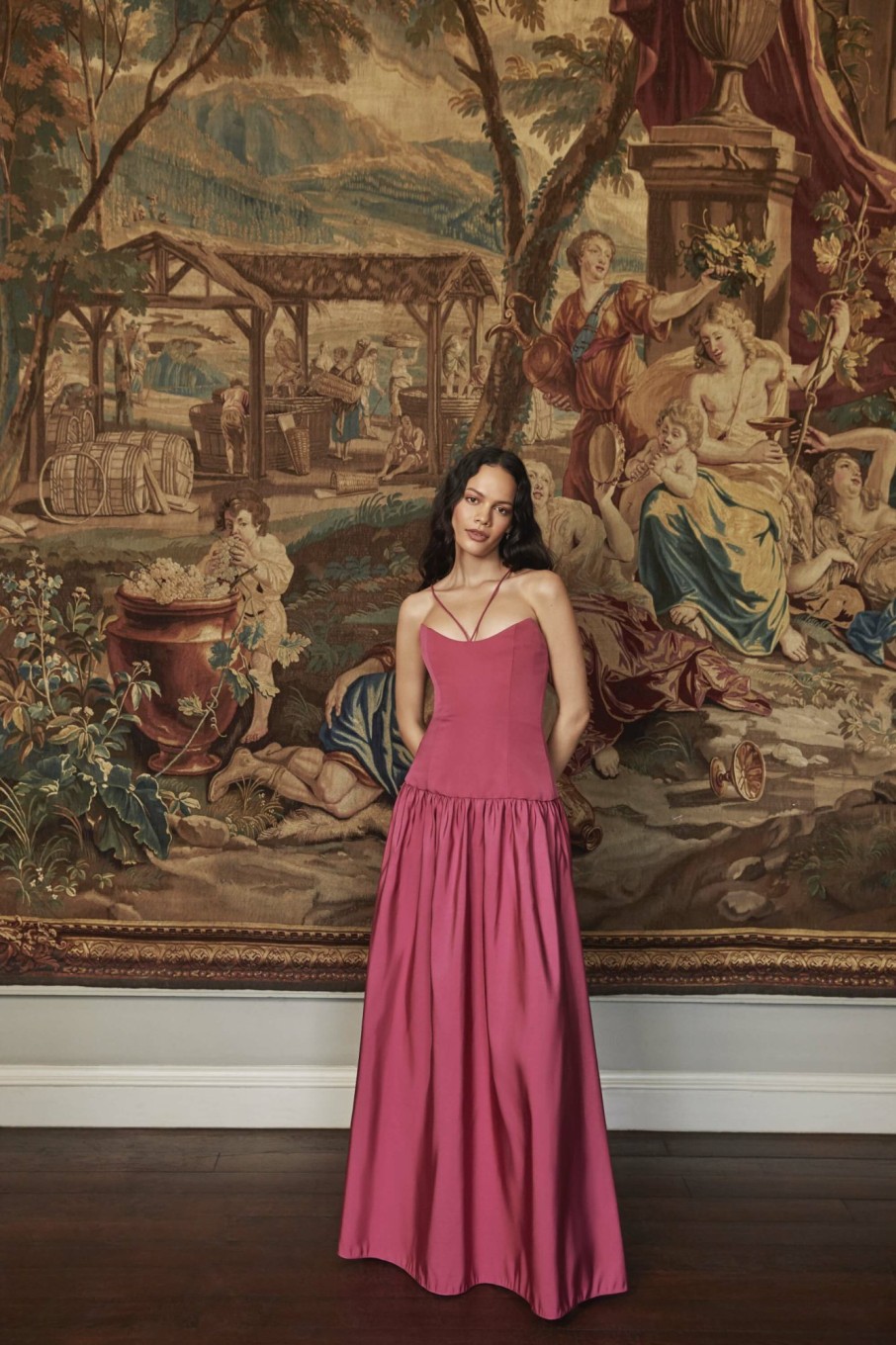 Clothing Markarian NYC | Petra Raspberry Faille Dropwaist Gown