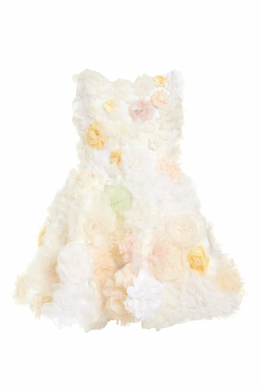 Bridal Markarian NYC | Petal Floral Applique Strapless Mini Dress