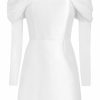 Bridal Markarian NYC | Mia White Silk Mini Dress With Neckline Drape