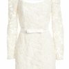 Bridal Markarian NYC | Evangeline Pearl Beaded Off-The-Shoulder Long Sleeve Mini Dress