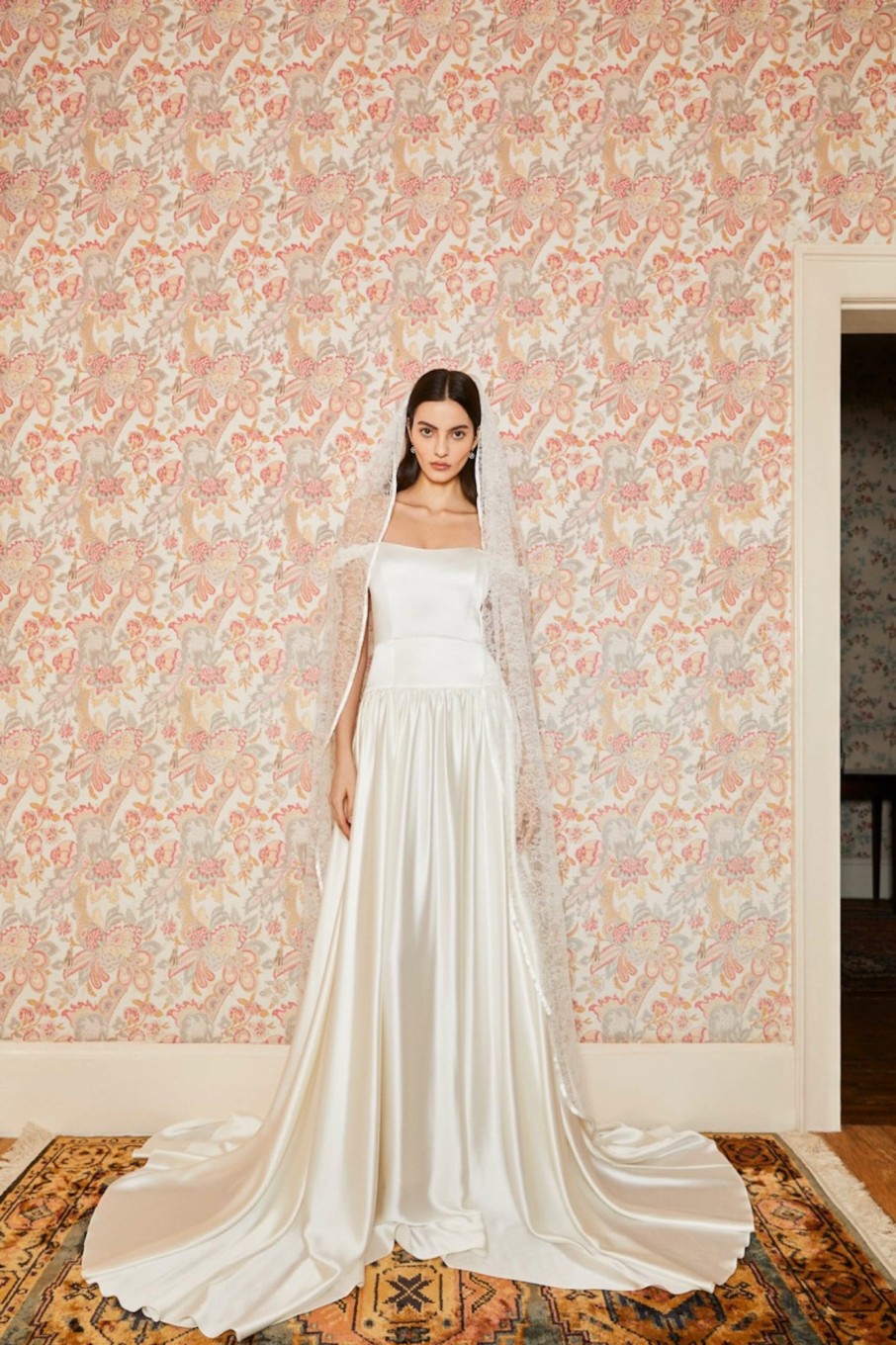 Bridal Markarian NYC | Wren White Satin Off The Shoulder Gown