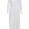 Bridal Markarian NYC | Arizona White Crochet Lace Long Sleeve Midi Dress