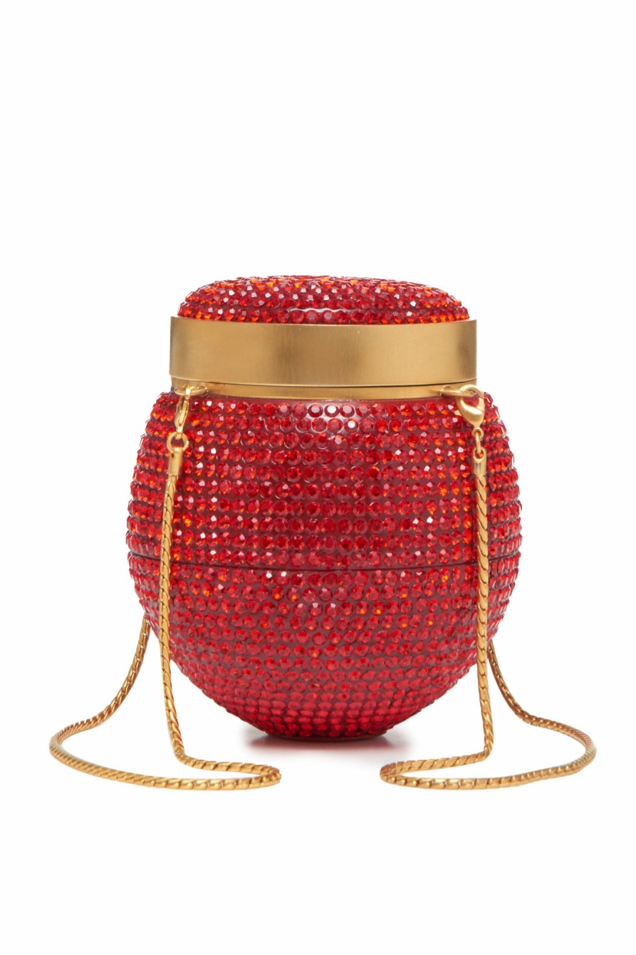 Accessories Markarian NYC | May Red And Gold Round Clutch